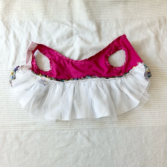 Build A Bear Sequin Dress Multicolor Sparkly Ruffle Pink Bow Dress - Picture 6 of 7